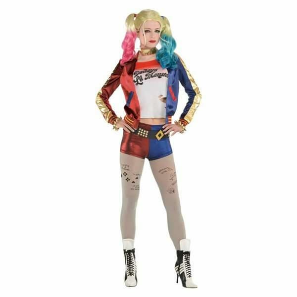 Aikuisten asut Harley Quinn Suicide Squad 4 Kappaletta - XL