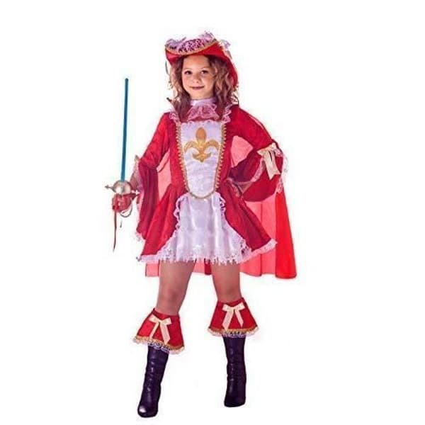Ciao Lady Moschettiera Costume Bambina 2-in-1 (Taglia 9-11 Anni), Rosso/Bianco, Girl