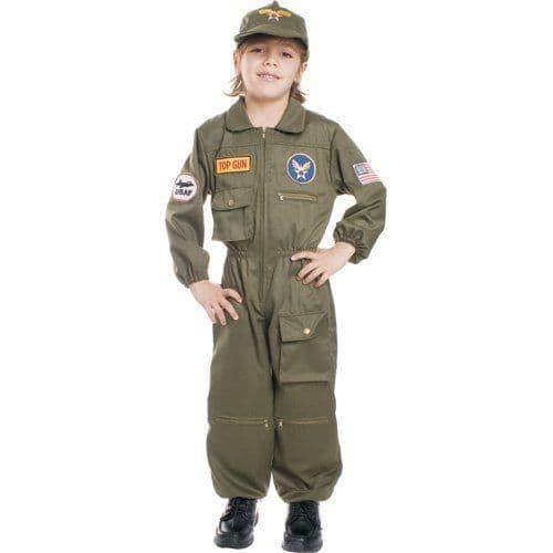 Dress up America 487-L - SPEL/LEKSAKER - UTKLÄDD - Flygvapnets pilotdräkt - 12-14 år gammal - Storlek 127-145cm