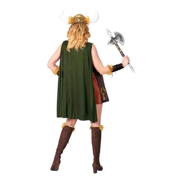Vikingkrigare kvinnodräkt - WIDMANN - XS - Flerfärgad - Klänning med mantel - Hjälm och armband