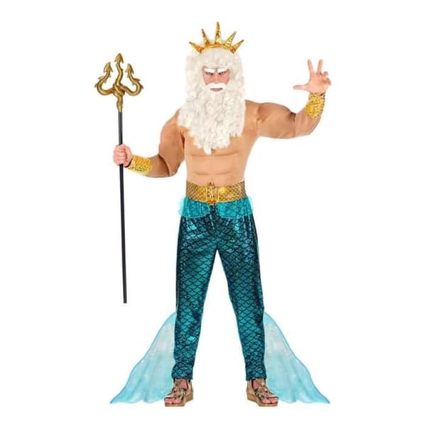 Kostym - WIDMANN - Gud Poseidon - T-shirt med muskler - Byxor - Inkluderade tillbehör