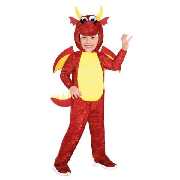 Red Dragon Kostym - Barn - 3 år - Syntettyg - Karneval - Vingar och svans