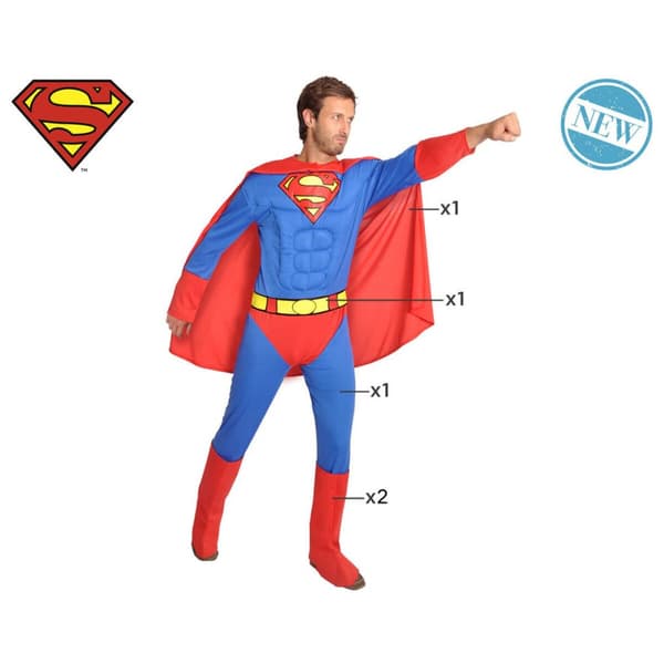 Maskeraddräkt vuxna Superman - XL