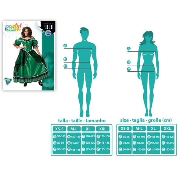 Kostume til voksne Sydlig dame - XL