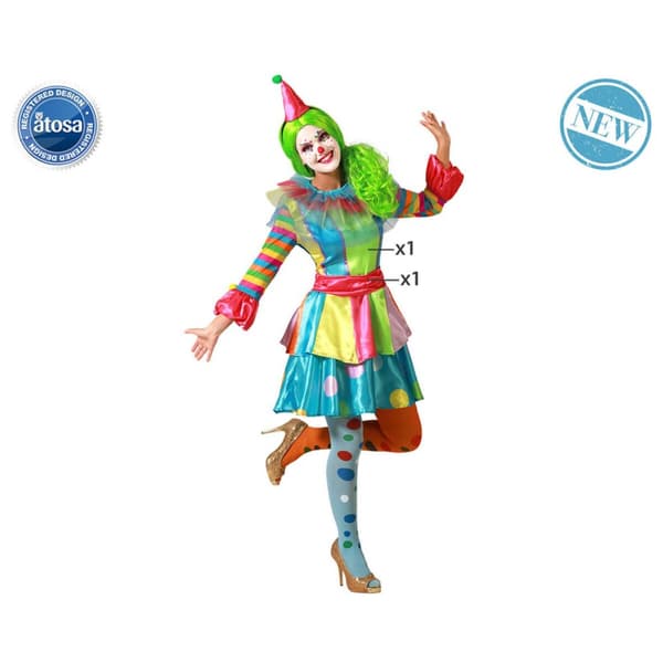 Kostyme voksne Klovn kvinne - M/L