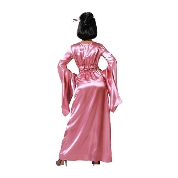 Kvinnlig Kostym - ATOSA - Japanskt Kimono - Puderrosa - Blågrön Sammet - Satängtyg