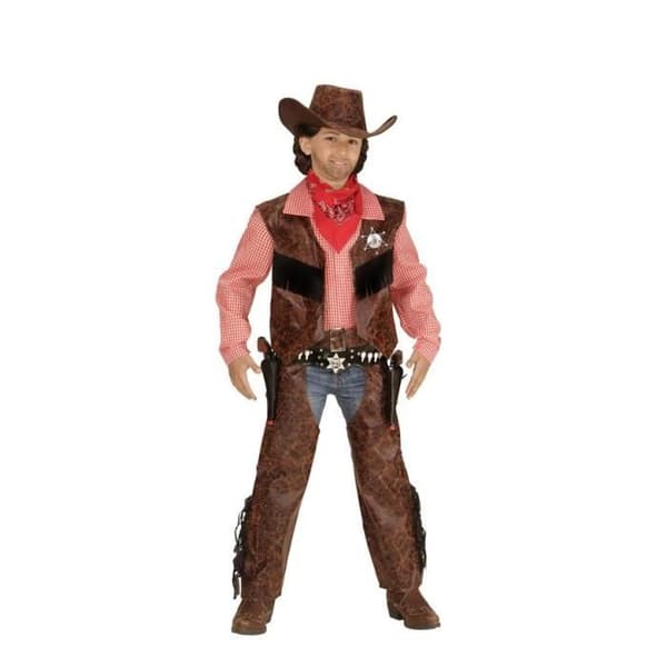 Cowboy Pistolero Kostym - WIDMANN - 4-5 år - Flerfärgad - Skjorta med väst - Hatt