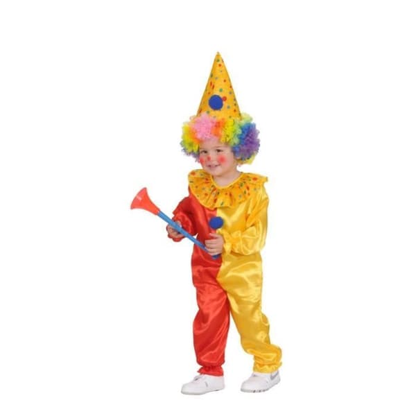 Klädsel Tyst Clown - WIDMANN - 1-2 år - Flerfärgad - Enstycksdräkt - Hatt ingår