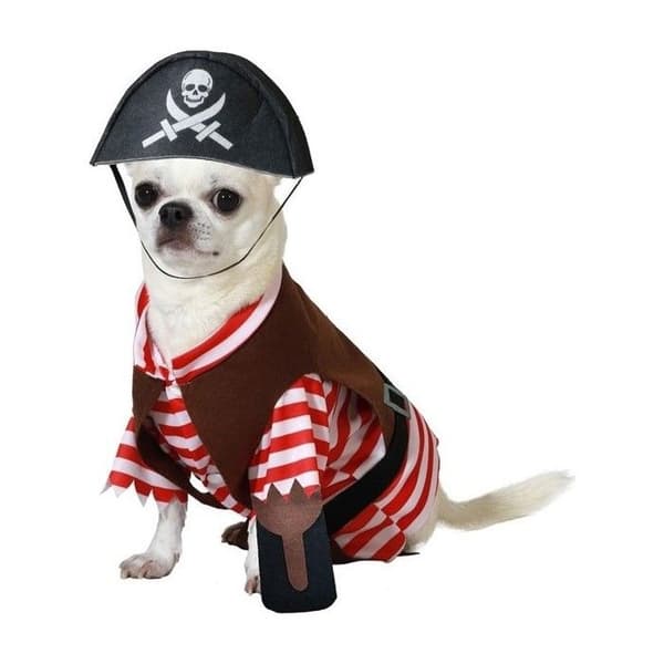 Pirattkostym - ATOSA - Hund - Flerfärgad - Randigt tyg - Filthat