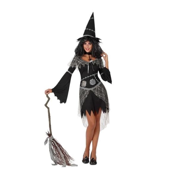 Naughty Witch Vuxen kostym - Halloween - Storlek XL - Klänning, halsband och hatt - 100 % polyester