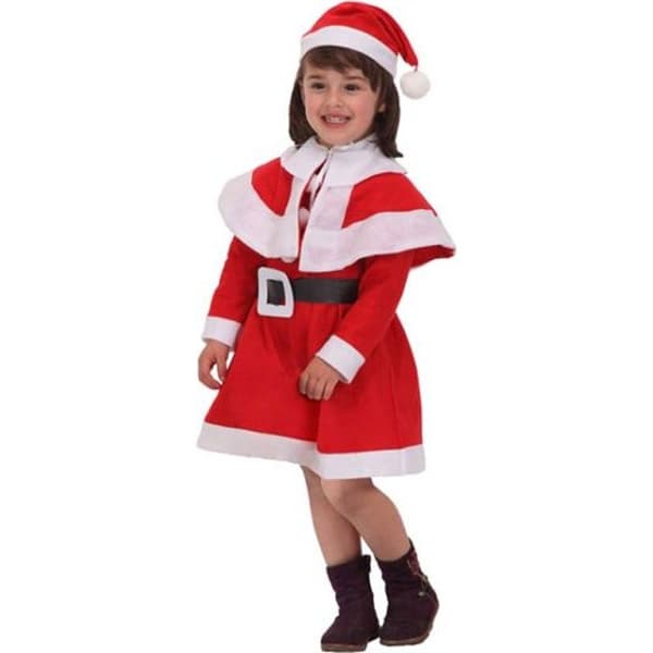Jultomtekostym för tjejer - ATOSA - Storlek 10/12 år - Röd - 100 % polyester