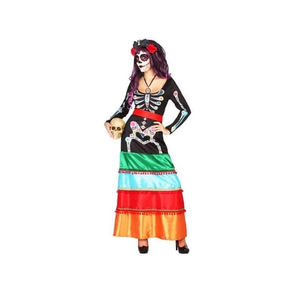Kostym - Lång klänning - Dia De Los Muertos - XL - ATOSA Brand - Unik färg