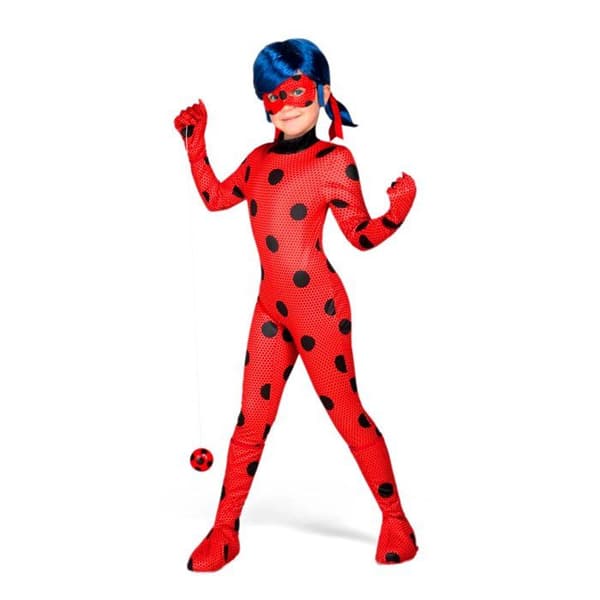 Heltäckande Ladybug Miraculous kostym för barn med tillbehör