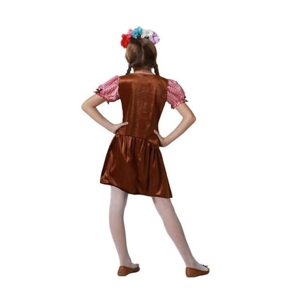 Kostym - ATOSA - Randig brun - Flicka - 3-4 år - 1 klänning ingår