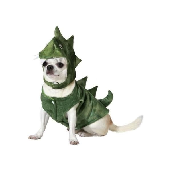 Dinosaurutklädnad - ATOSA - Hund - Grön sammet - Justerbar storlek - Rolig och attraherande