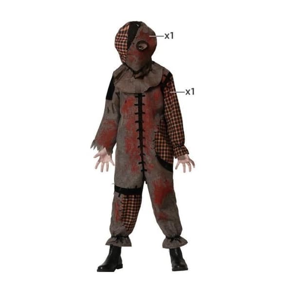 Voodoo Doll Barndräkt - ATOSA - Halloween kostym - Brun - Imitation av linne och tartan