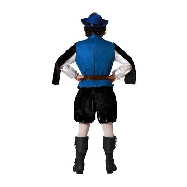 Blå musketördräkt för män