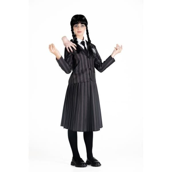 Onsdag Addams Nevermore Academy flickdräkt - CIAO - Skoldräkt - Svart, grå - Storlek 8-10 år