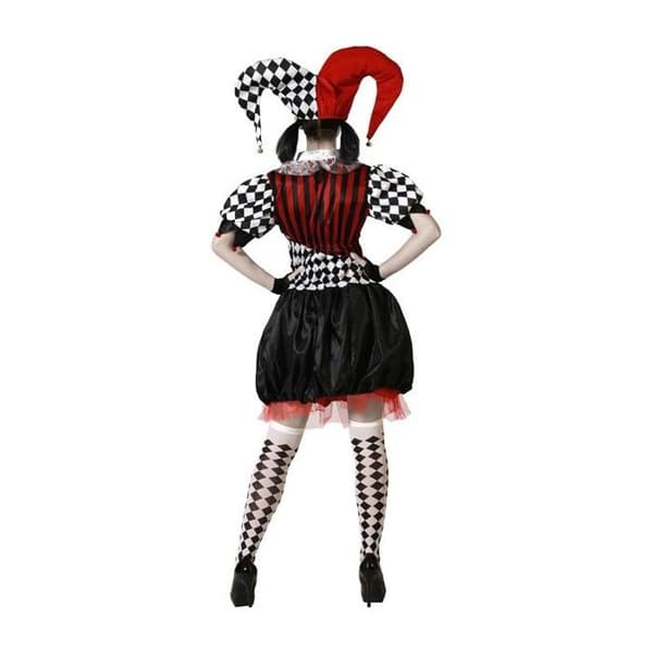 Devilish Harlequin Woman Costume - ATOSA - Halloween kostym - Röd och svart - Vuxen