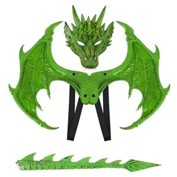 Dragevinge Hale Maske Sæt, Metalmateriale, Perfekt til Halloween, Behagelig Pasform,RP730-7