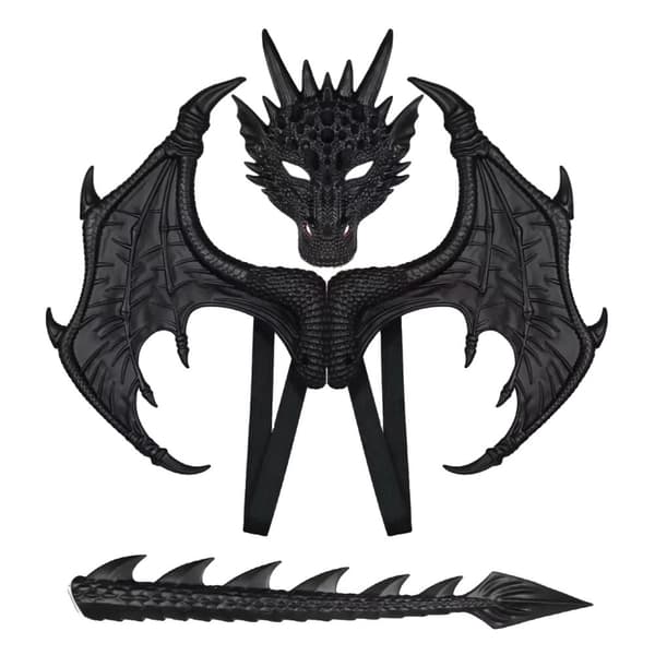 Dragevinge Hale Maske Sæt, Metalmateriale, Perfekt til Halloween, Behagelig Pasform,RP730-6