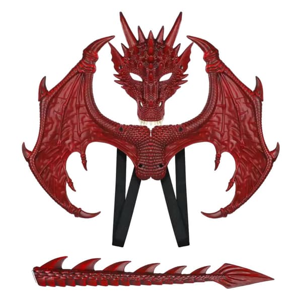Dragevinge Hale Maske Sæt, Metalmateriale, Perfekt til Halloween, Behagelig Pasform,RP730-1