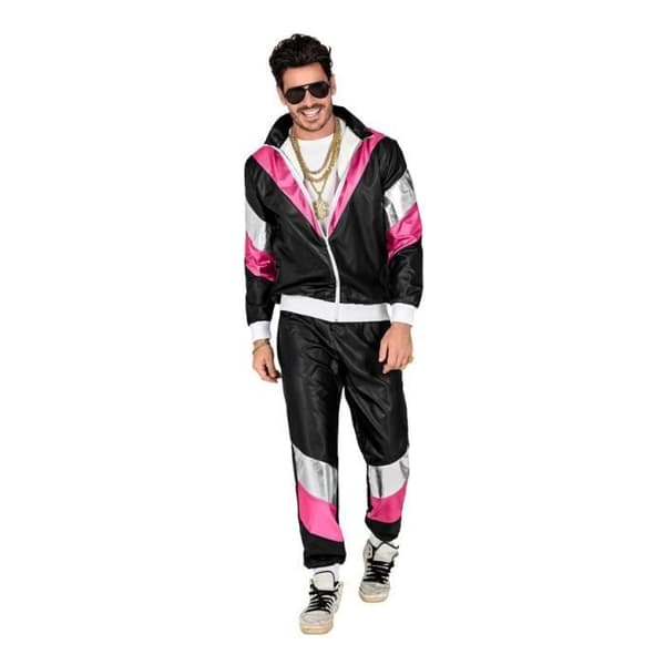 Träningsdräkt - WIDMANN - Svart nattsken 80-tal - Jacka och byxor - Unisex - Vuxen