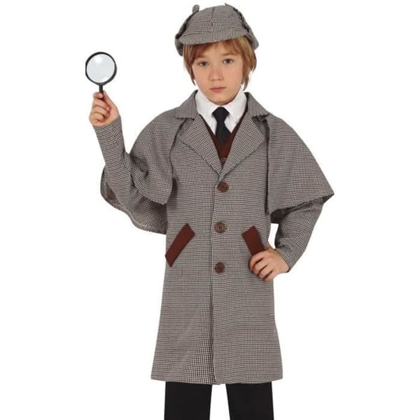 Sherlock Holmes kostym barn - FIESTAS GUIRCA, S.L. - 5 år - Grå - Flerfärgad