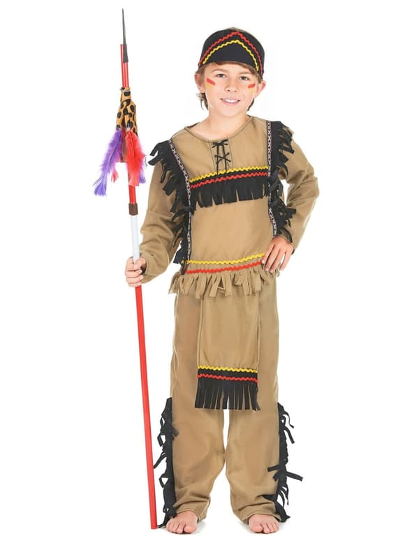 Indiandräkt för barn L 10-12 years (130-140 cm)