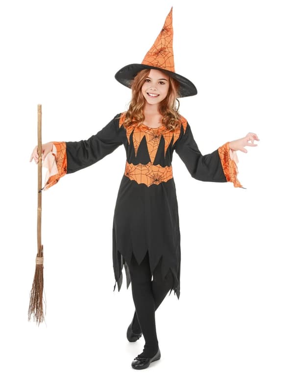 Heksekostume til piger M 7-9 years (120-130 cm)