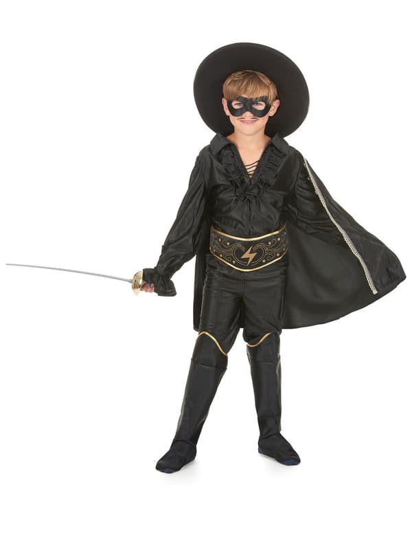 Guttens svarte maskerte vigilante-kostyme