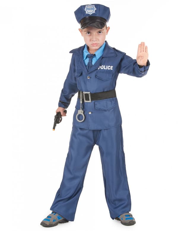 Barns blå politimannkostyme L 10-12 years (130-140 cm)