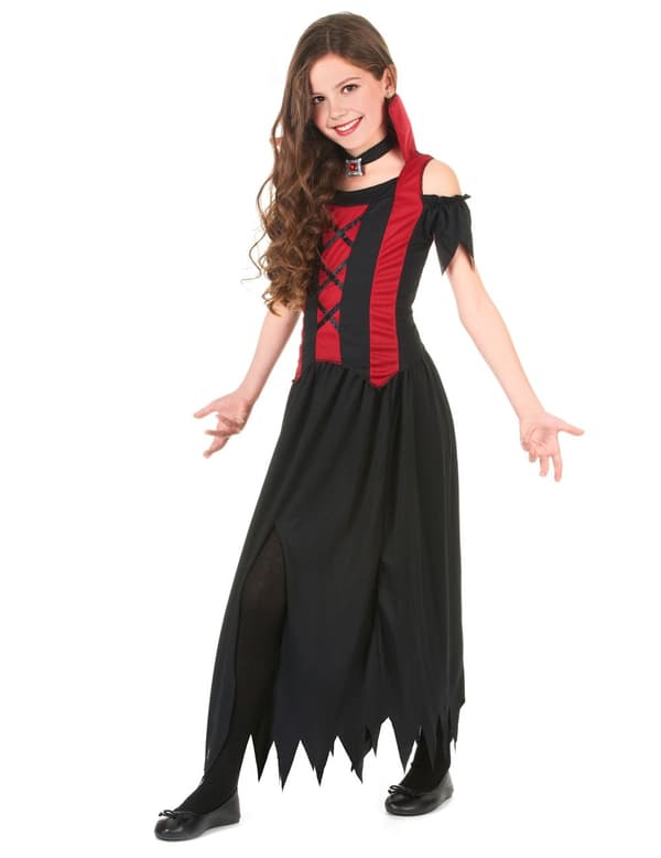 Halloween jente rød vampyr kostyme