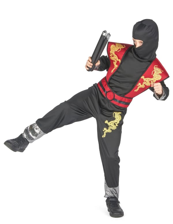Gutter gul drage ninja kostyme