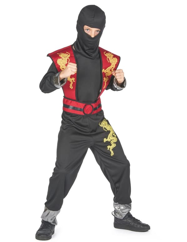 Gutter gul drage ninja kostyme