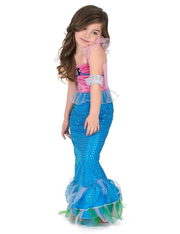 Jenter havfrue kostyme M 7-9 years (120-130 cm)