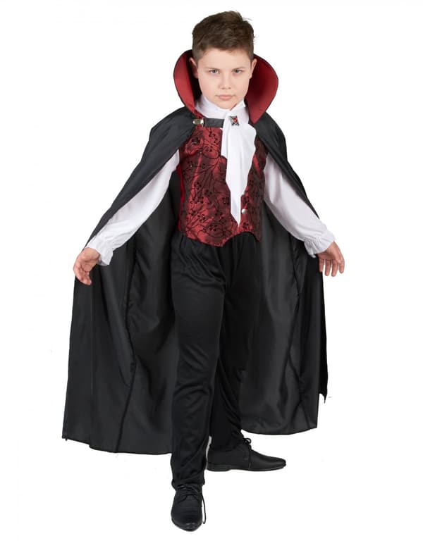 Greve Vampyrdräkt med vacker väst - Barnens Halloween M 7-9 years (120-130 cm)