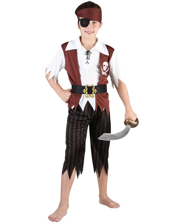 Guttes svart-hvitt piratkostyme