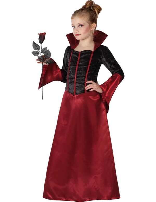 Rosenröd vampyr - Halloweenkläder för barn