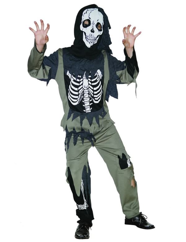 Barne Zombie Skjelett kostyme