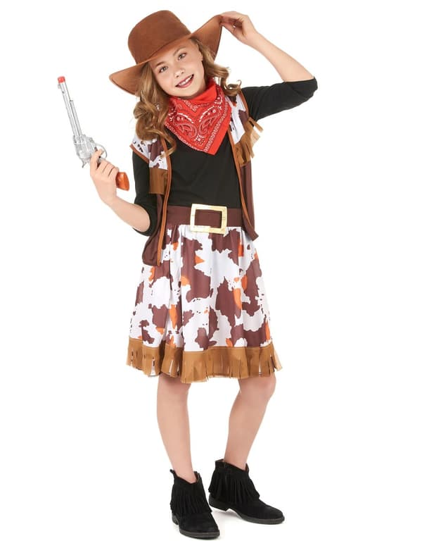 Cowgirl med fräck kjol - Maskeradkläder för barn