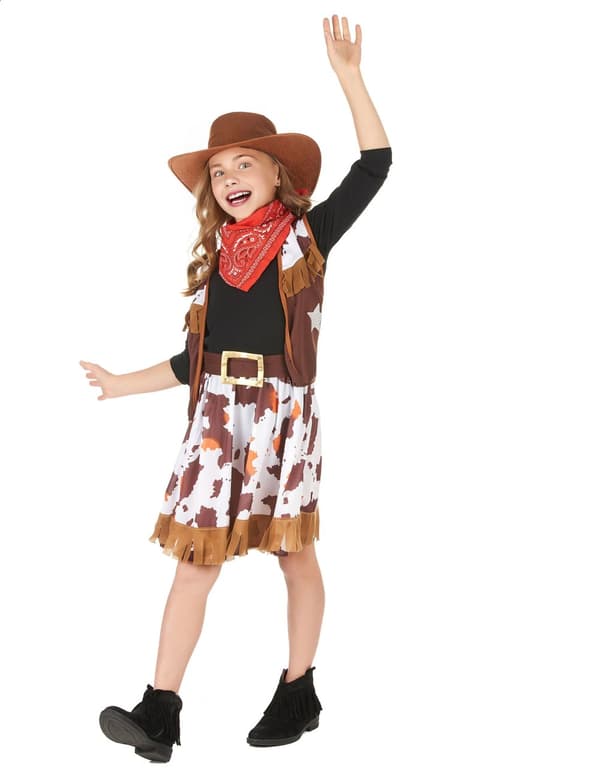 Cowgirl med fräck kjol - Maskeradkläder för barn