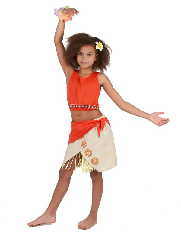 Jentes Hawaiian Coral Costume