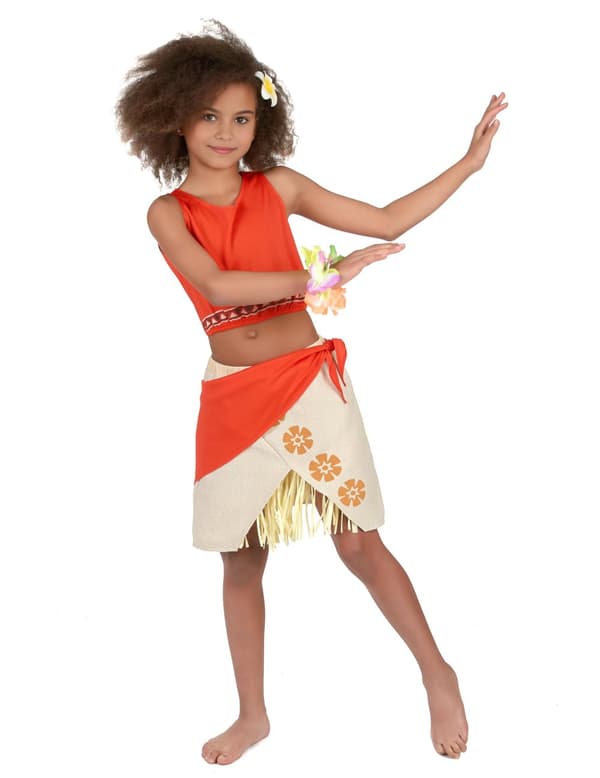Jentes Hawaiian Coral Costume