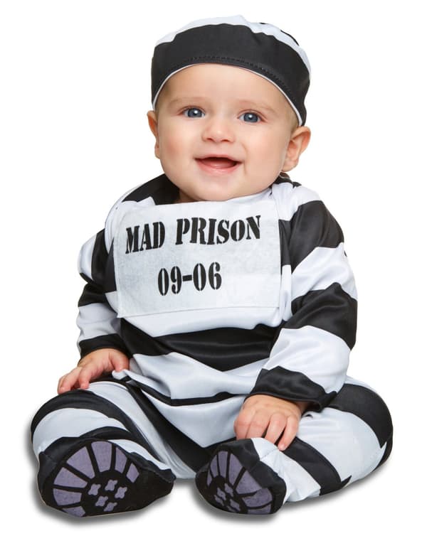 Raidallinen vankiasu vauvalle. Size-1 to 2 years