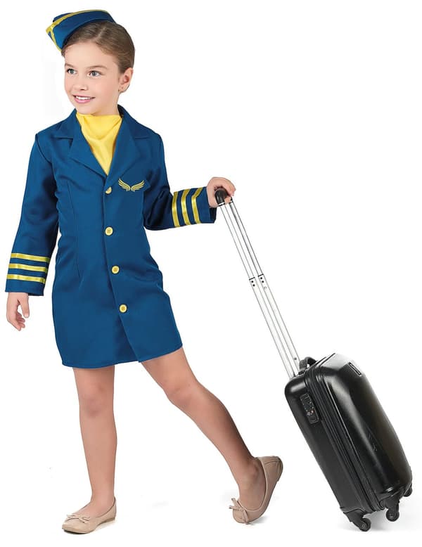 jente flyvertinne uniform kostyme