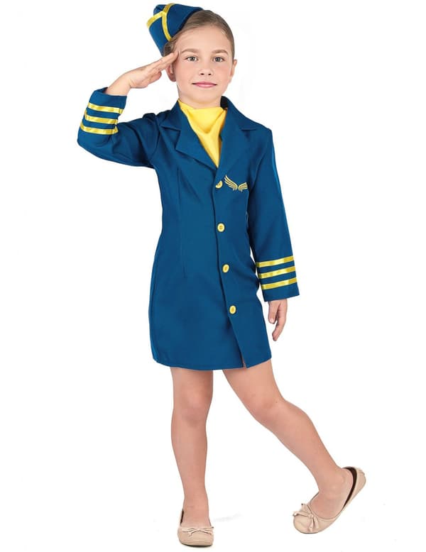 jente flyvertinne uniform kostyme