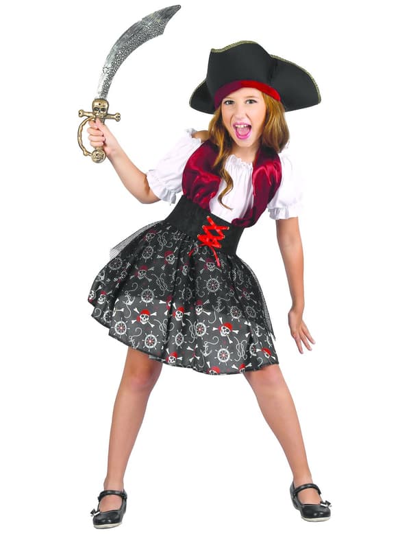 Piratkostyme med hodeskalletrykk