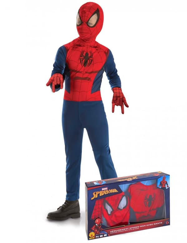 Spider-man™ - Klassisk maskeraddräkt i gåvobox för barn