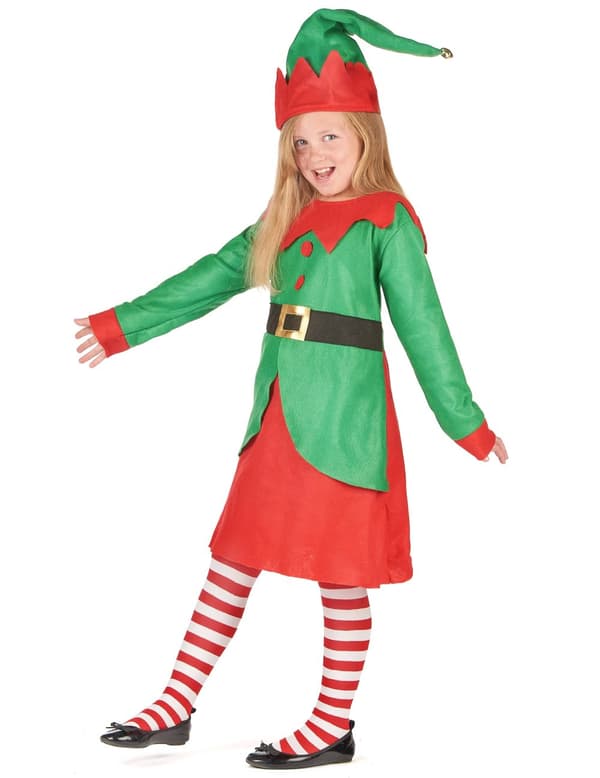 Jenter Jule Elf Dress Kostyme